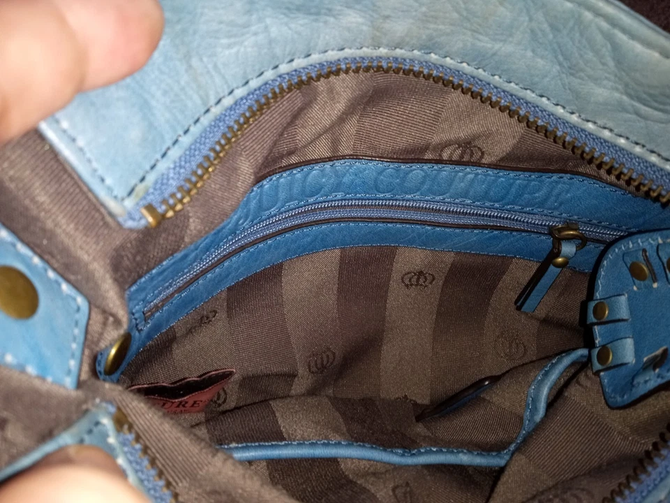 Y2K винтажный подлинный JUICY COUTURE синий кожаная сумка в превосходном состоянии! - Изображение 4 из 4