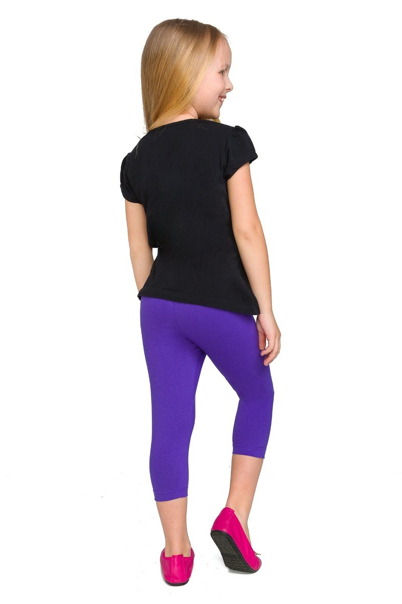 Girls Capri Soft Cotton Leggings Kids Stretchy 3/4 Pants Age