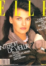 ELLE FRANCE 1987 LINDA EVANGELISTA ELLE MACPHERSON FUR PELZE FOURRURES FASHION