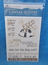 Paper House Productions Twill Stickers Canvas Dog Quotes Scrapbooking