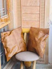 100 Genuine High Quality Goat Leather Tricolor Cowhide Pillow Cover Set Of 2