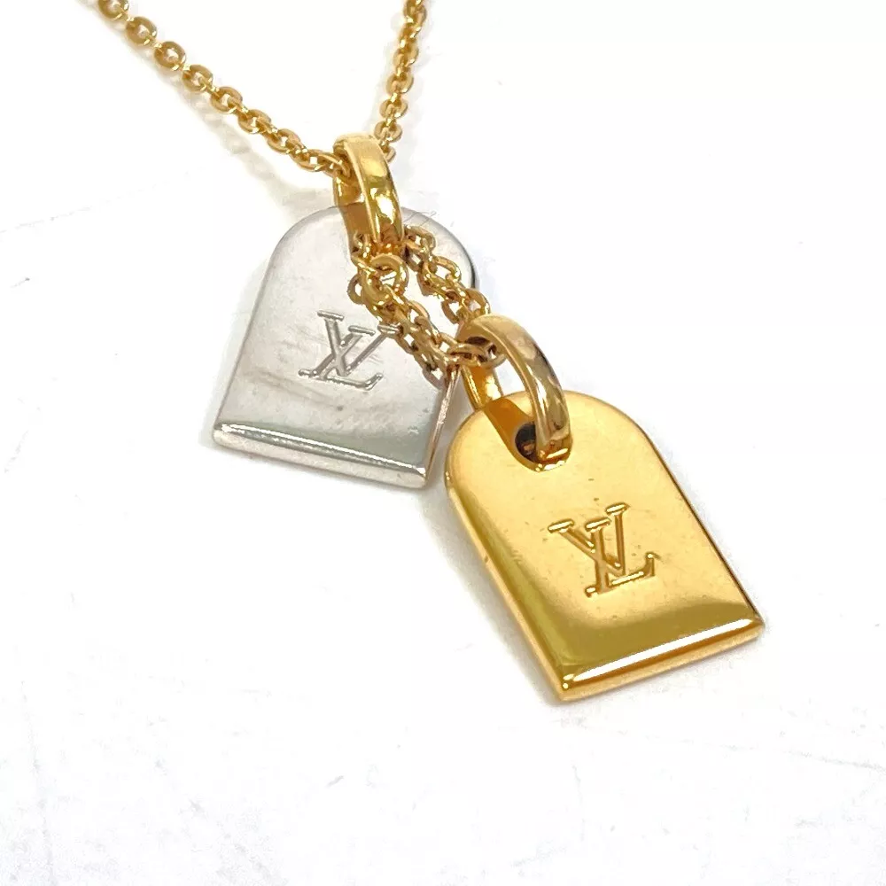 Beautiful Nanogram Gold Silver Monogram Tag Necklace