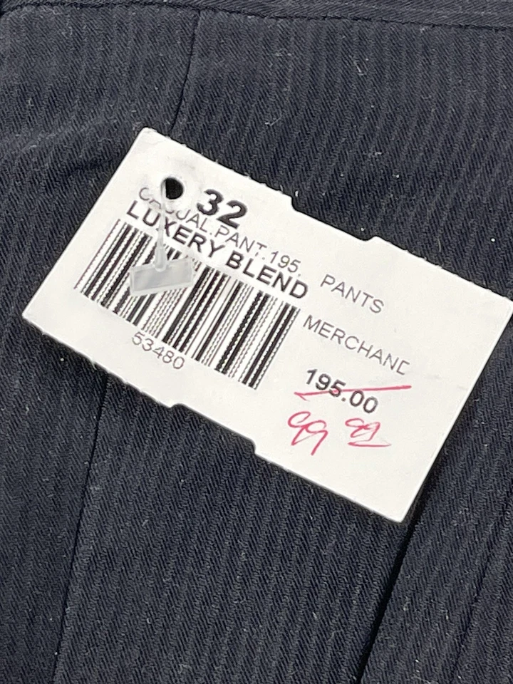 Pantalones de vestir Allora Italy para hombre negros mezcla de lujo 32 cintura sin dobladillo nuevos con etiquetas $195 Foto 3 de 4