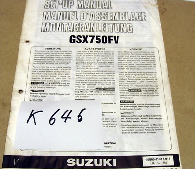 Suzuki GSX 750 F V 05/1996 Montageanleitung Set-up Manual Manuel d assemblage