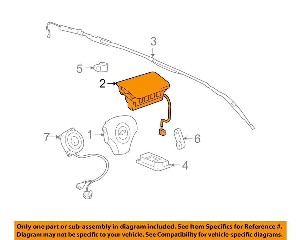 Used Instrument Panel Air Bag fits: 2009 Chevrolet Hhr passenger dash Grade A Foto 3 de 4