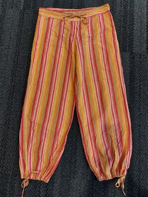 HOSE Gr. XL Gr. 42 Gr. 44 COLINE HAREMSHOSE PUMP ORANGE ROT GELB STREIFENMUSTER