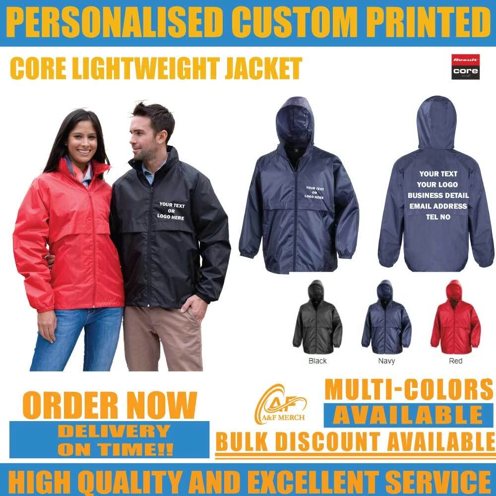 Personalised Custom Result Core Lightweight Jacket Windproof Breathable R205X
