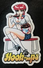 HOOK UPS STICKER VINTAGE "CHICKEN BREASTS" 2 3/4 X 41/2" GLOSSY!