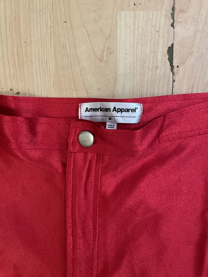 AMERICAN APPAREL red Disco Pants Size M Women Casual Skinny Shiny M12