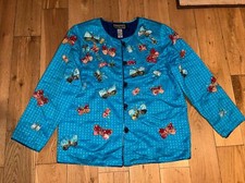 Indigo Moon.new.turquoise Butterflies Embroidered/ Sequins. Painted Buttons.uk M