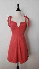 New Dress Size Small Pink Tie Strap Bow Spring Summer Notched