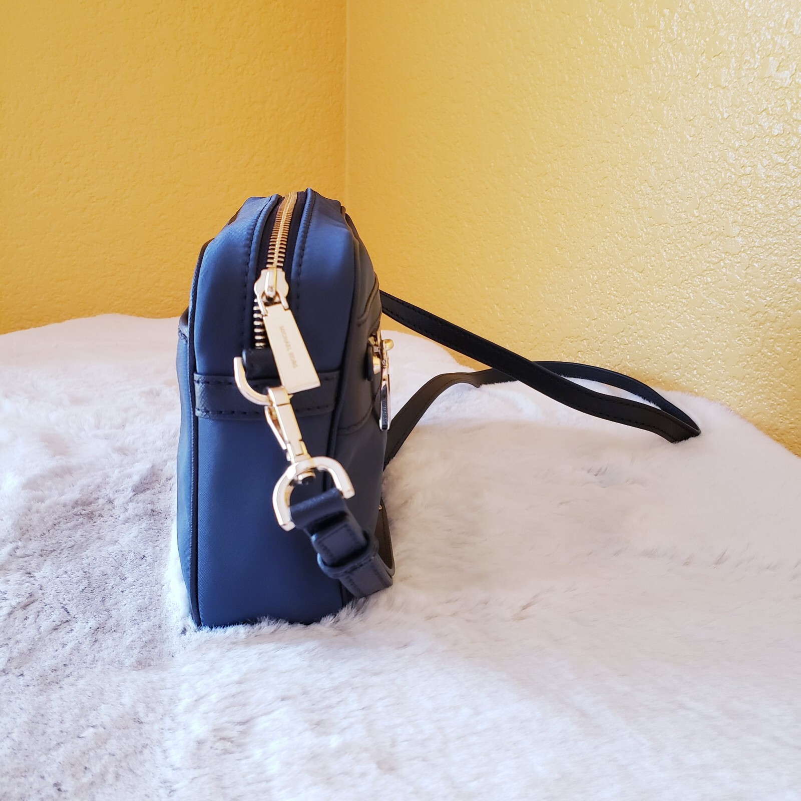 Michael Kors Jet Set Charm Women's Navy Blue Crossbody Bag Nylon Leather Trim thumbnail 7