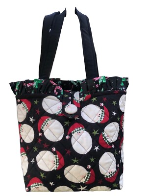 Quilted Christmas Santa Tote Bag Purse & Glasses Case New Handmade