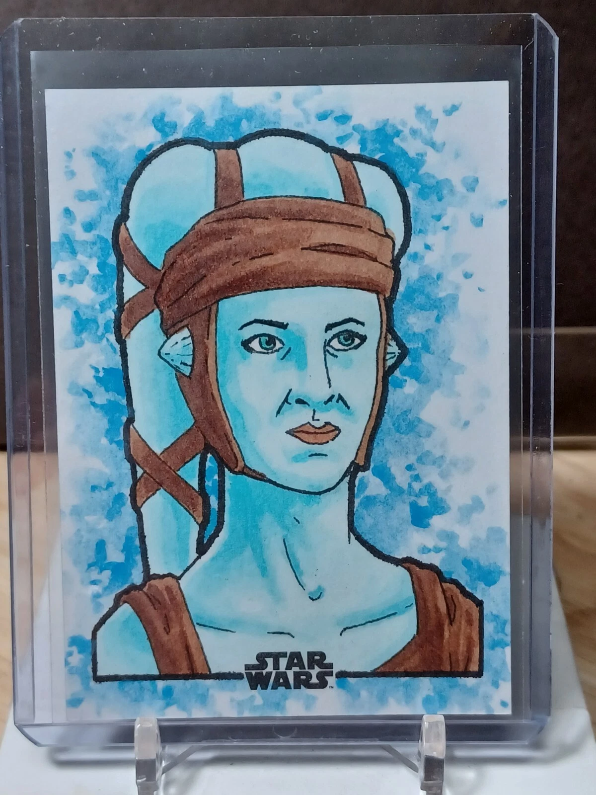 AAYLA SECURA SKETCH #1/1 W/DAN LAWLER Auto - 2024 Topps Star Wars Chrome GALAXY