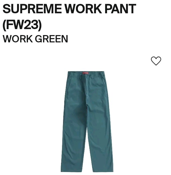 Size 32 - Supreme Work Pant (Work Green)(FW23) | eBay Size 32 - Supreme Work Pant (Work Green)(FW23) | eBay