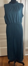 SHEIN Women’s Xl Pleated Skirt Knee Length Dress Forest Green