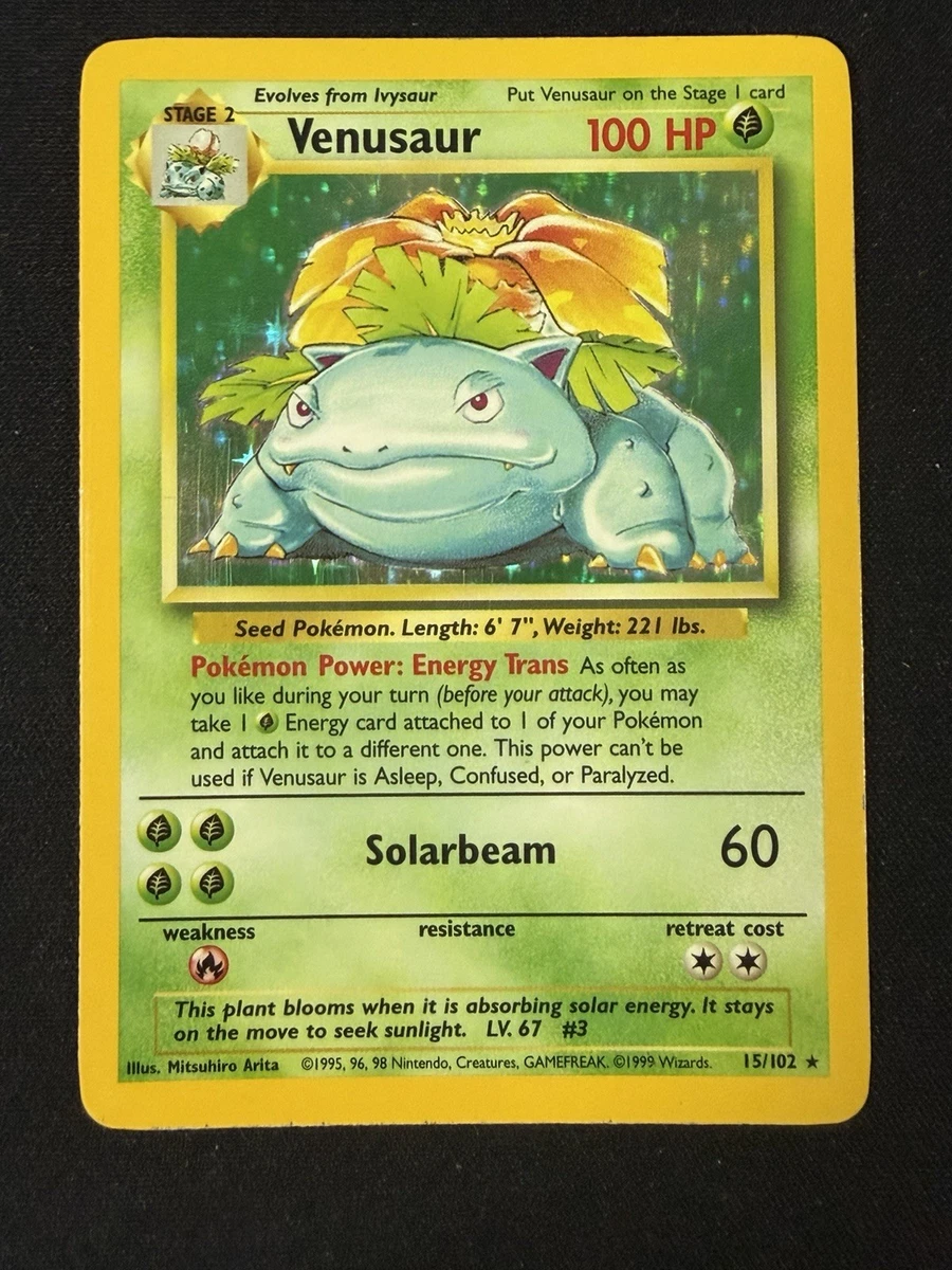 Venusaur Pokémon TCG Holo Rare Base Set 2 Individual Collectible