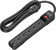 DEWENWILS 6-Outlet Power Strip Surge Protector, 15FT Long Extension Cord, Low Pr