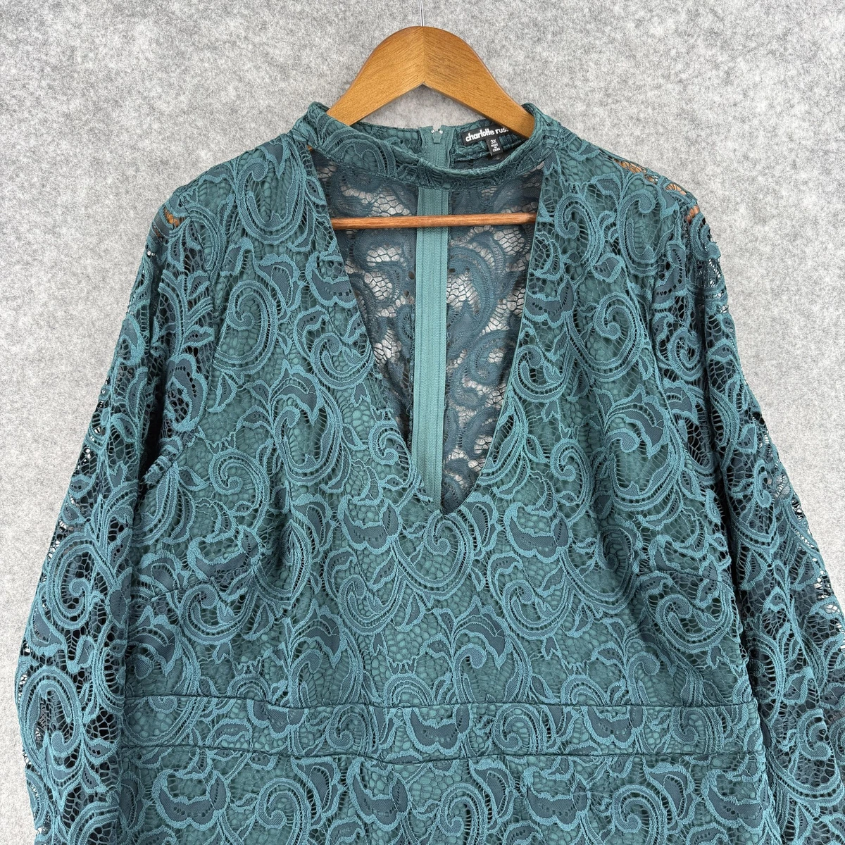 charlotte russe green lace dress Multiway Jersey Maxi Dress-Emerald Night