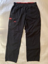 Dickies Scrub Pants Men's Small Black Flex Fabric Cargo Elastic Waist Workwear