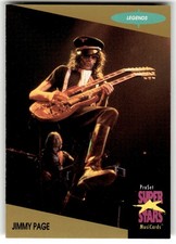 1991 Pro Set SuperStars MusiCards Card #18b Jimmy Page, Logo in lower right