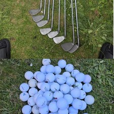 Ping Eye Blue Dot, Set of 8 Golf Clubs Karsten Steel, 60 Balls - SEE PICTURES