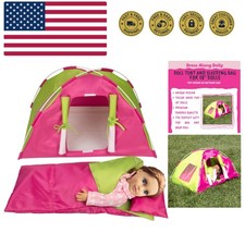 Doll Camping Bed Tent w Sleeping Bag  Pillow - Handmade Furniture Accessori...