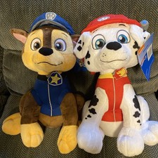 Lot Of 2 Marshall  Chase Paw Patrol Large 15" Plush Stuffed Animal Big Dog