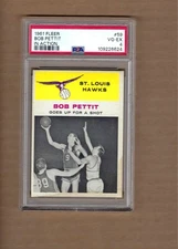 1961   FLEER  BASKETBALL  BOB  PETTIT  IN  ACTION  #  59    PSA  4