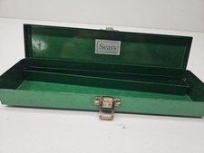 Sears Vintage Small Green Metal Tool Box Great for Ratchet & Socket Set