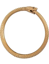 COPPERTIST.WU Ouroboros Brass Zircon Bracelet Snake Cuff Bangles Talisman Viking