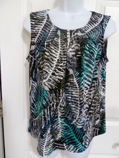 JONES STUDIO SEPARATES Sz S Career Office Business Blouse Sleeveless Colorful