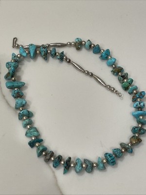 Native American Turquoise Beaded Necklace Handcrafted Jewelry 22 