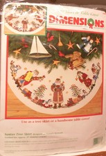 NIP Dimensions Counted Cross Stitch Kit Santa's Christmas Tree Skirt 45" Dia.