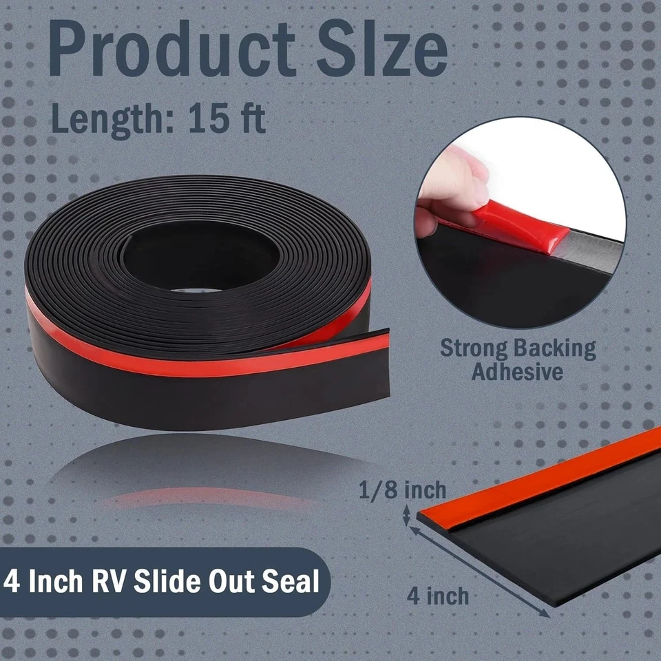 RV Slide Out Seal, 3 Inch RV Slide Out Weather Stripping Wiper Seals with - Image 3 of 4