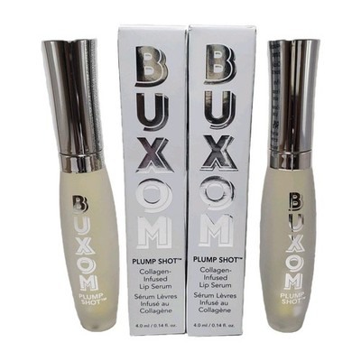 Buxom Plump Shot Collagen-Infused Lip Serum, Filler (Clear),  0.14 oz, LOT OF 2