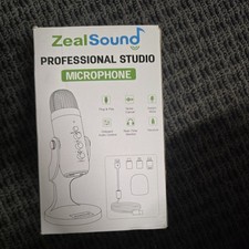 ZealSound K66 USB Studio Microphone Black Noise-Cancelling Plug  Play