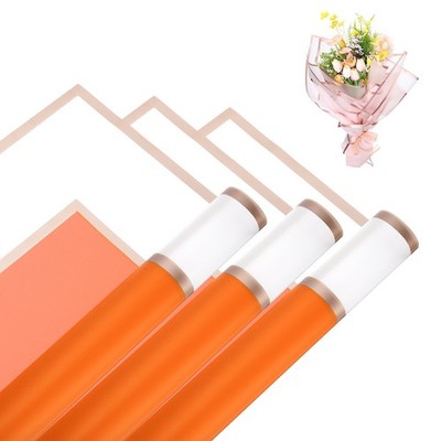 Flower Wrapping Paper, 57cm/22 Inch Orange Packaging Paper, Pack of 10