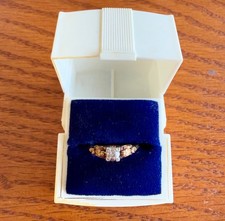 Beautiful vintage Diamond 14k yellow  white gold engagement ring with orig. box