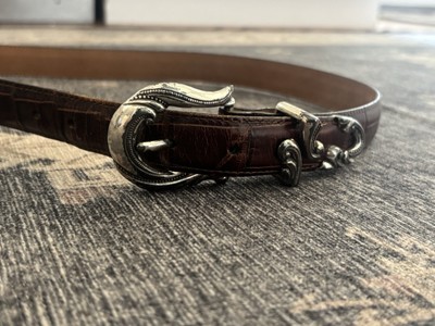 Late 90s Vintage Brighton Brown Croc Embossed Leather  display picture 3