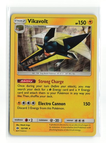 VIKAVOLT 52/149 SUN MOON BASE HOLO RARE POKEMON TCG LP