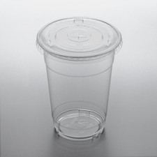 Choice 16 oz. Clear PET Plastic Cup with Flat Lid - 50/Pack