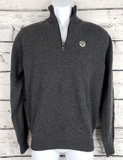 North Sails Wool Half-Zip Sweater w/Embroidery  Logo Size Small - NEW