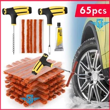 65pc Tire Repair Kit DIY Flat Tire Repair Car Truck Motorcycle Home Plug Patch