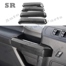 For Ford F-150 2015-2020 Black Wood Grain Interior Door Handle Trim Cover Shell 