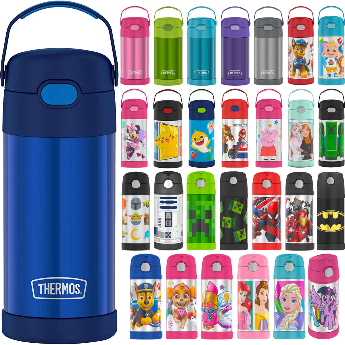 Thermos Funtainer 12 Oz. Navy Stainless Steel Water Bottle With