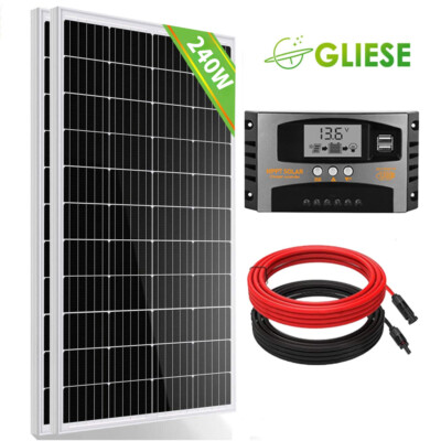 Solarmodul Set 240W 12V Monokristallines Solarpanel Netzunabhängiges Wohnwagen