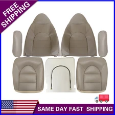 1999 2000 For Ford F250 F350 Lariat XLT Driver Passenger Leather Seat Cover TAN