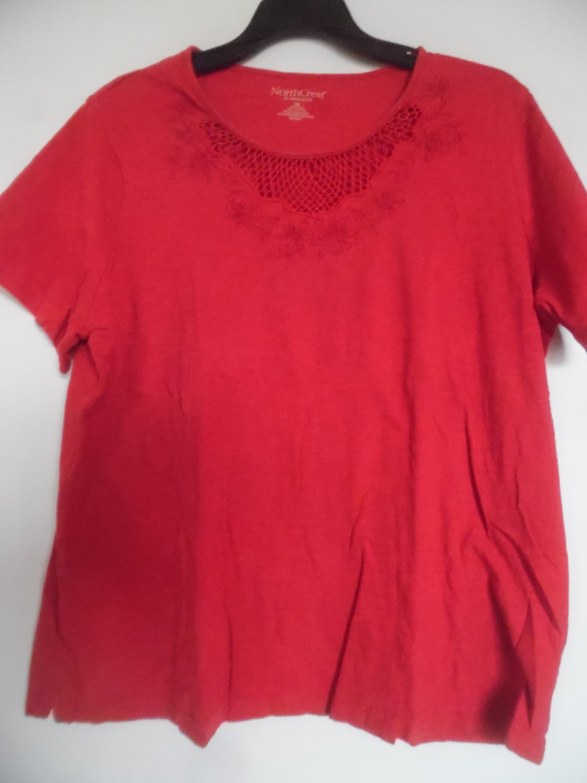 Plus Size Women's North Crest Orange Cotton Short Sleeve Top 1X