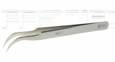 Tweezers No.7 Non Magnetic Curved Angled Bent Stainless Steel Fine Point Jewlers